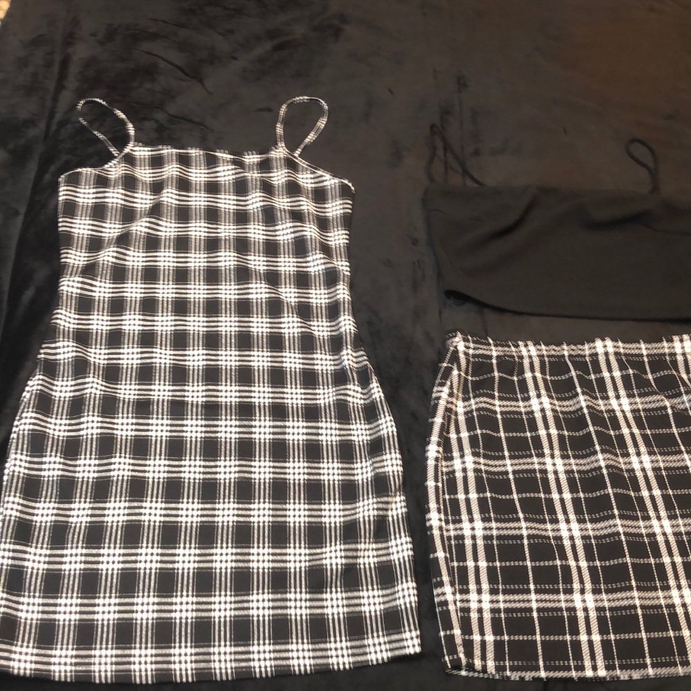 Womans dress and skirt and top bundle